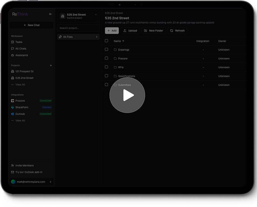 Rethink application demo on an iPad